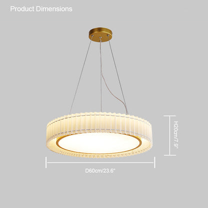 WOMO Round Pleated Fabric Pendant Light-WM2050