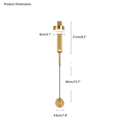 WOMO Adjustable Black/Gold Pendulum Wall Sconce-WM6029