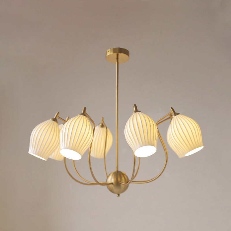 WOMO Mid Century Modern Ceramic Arm Chandelier-WM2121
