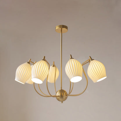 WOMO Mid Century Modern Ceramic Arm Chandelier-WM2121