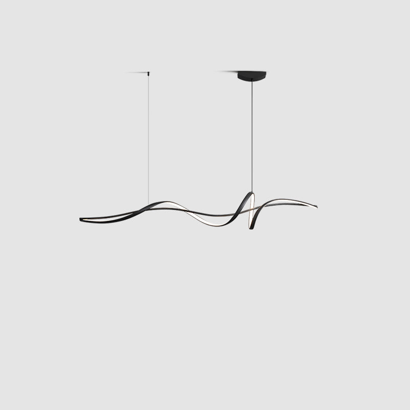 WOMO Schwarze Spiral-LED-Pendelleuchte - WM2299