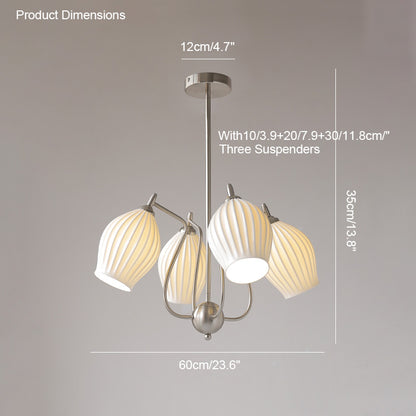 WOMO Mid Century Modern Ceramic Arm Chandelier-WM2121