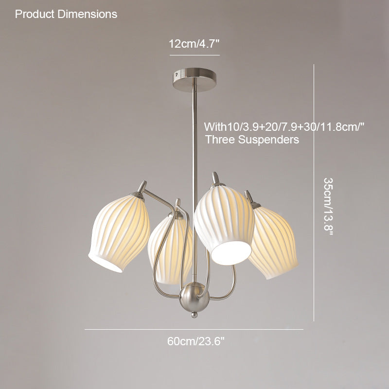 WOMO Mid-Century Modern Ceramic Arm Chandelier-WM2121