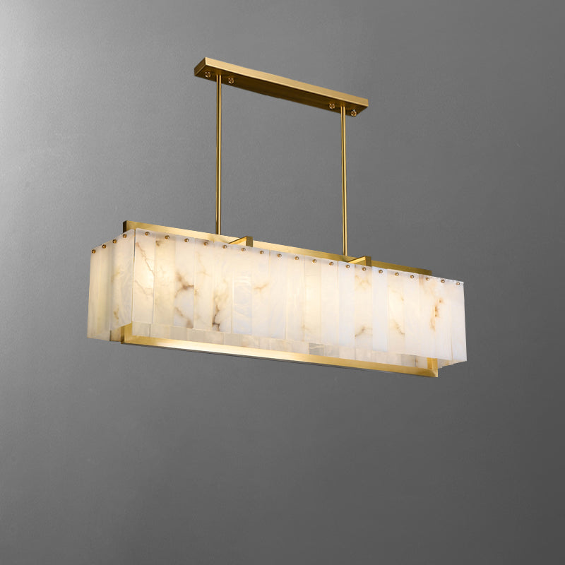 WOMO Goldene Alabaster-Kronleuchter Rechteckig-WM2390b