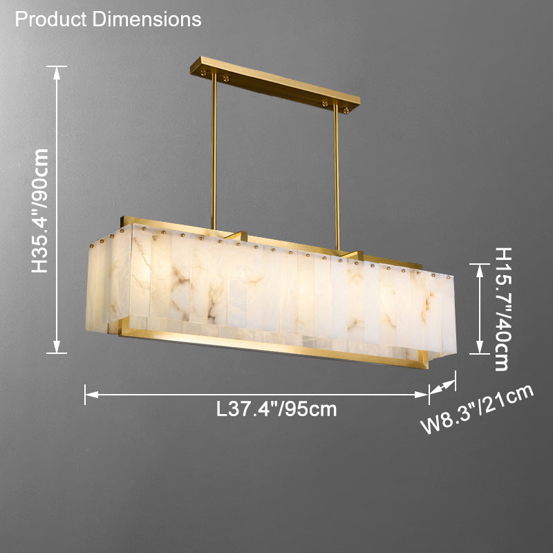 WOMO Rectangular Alabaster Chandelier-WM2390b
