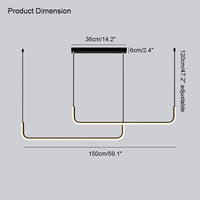 WOMO Suspension longue en métal pour table à manger, style minimaliste - WM2001