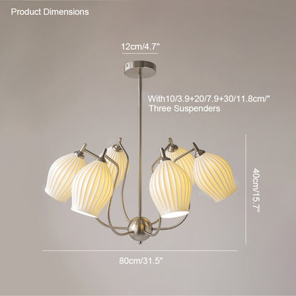 WOMO Mid Century Modern Ceramic Arm Chandelier-WM2121