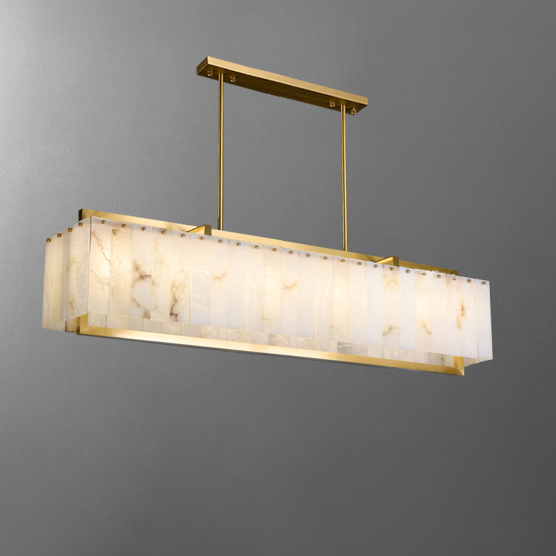 WOMO Goldene Alabaster-Kronleuchter Rechteckig-WM2390b