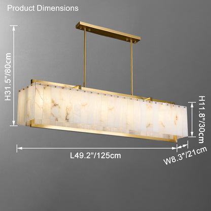 WOMO Rectangular Alabaster Chandelier-WM2390b