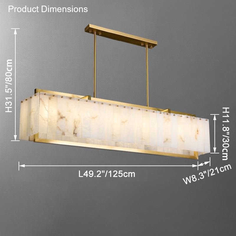 WOMO Goldene Alabaster-Kronleuchter Rechteckig-WM2390b