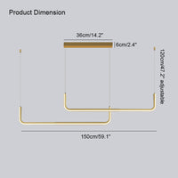 WOMO Suspension longue en métal pour table à manger, style minimaliste - WM2001