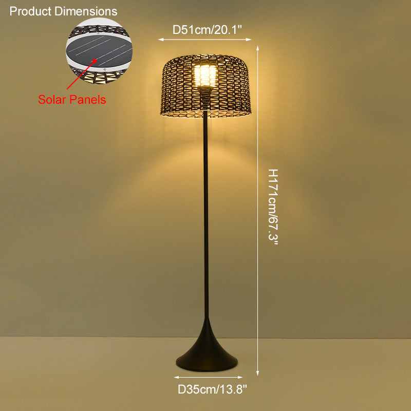 WOMO Solar Rattan Bodenleuchte-WM9011