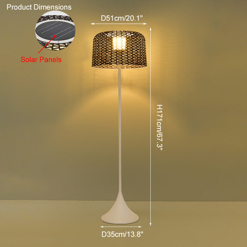 WOMO Solar Rattan Bodenleuchte-WM9011