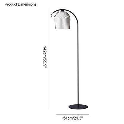 WOMO Pleated Arc Floor Lamp for Reading-WM7033
