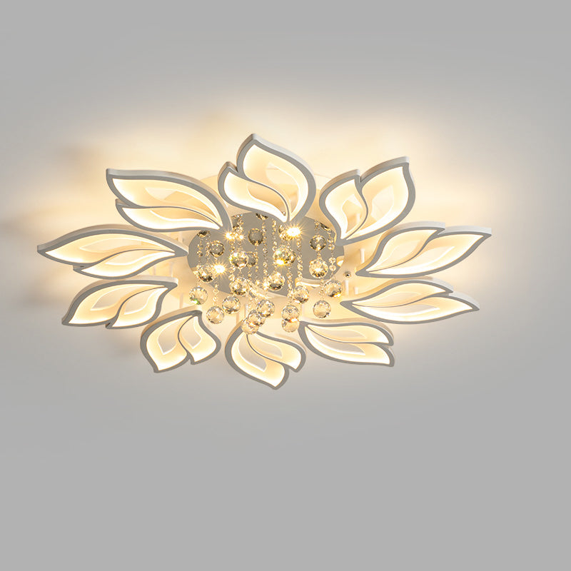 WOMO Large Crystal Glass Flower Ceiling Light -WM1107