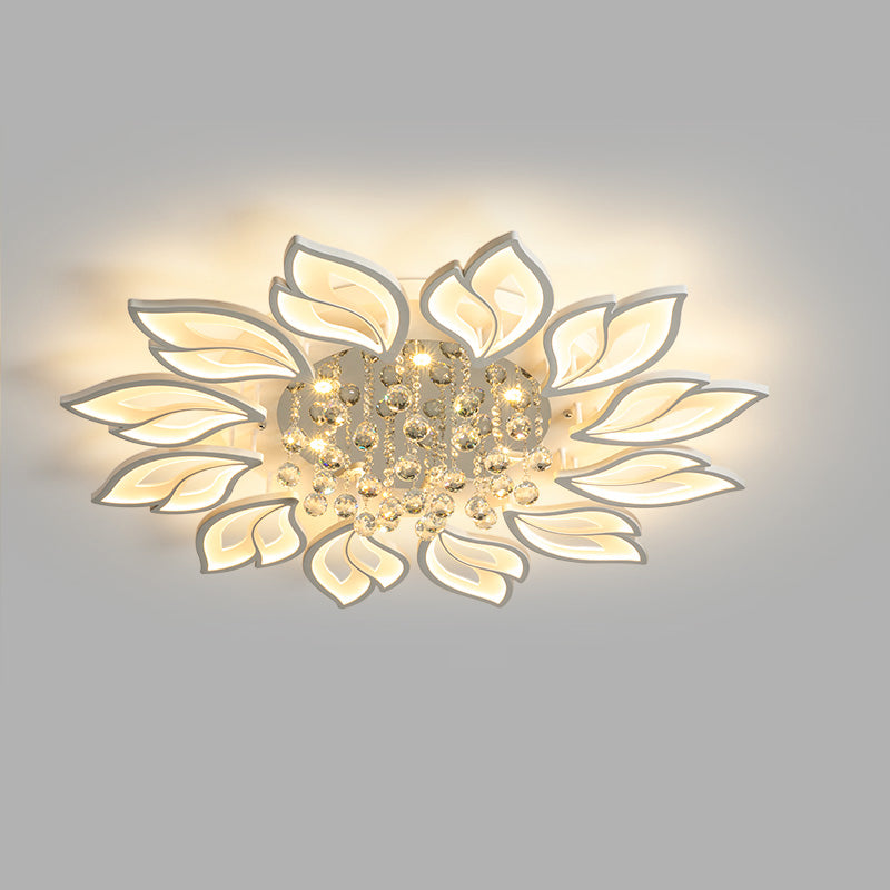 WOMO Large Crystal Glass Flower Ceiling Light -WM1107