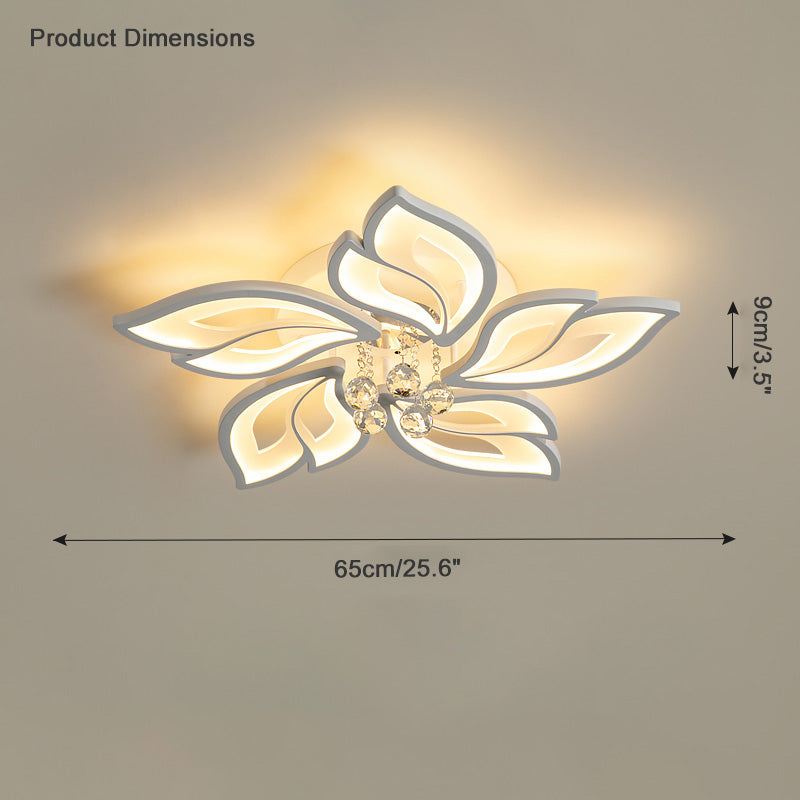 WOMO Large Crystal Glass Flower Ceiling Light -WM1107