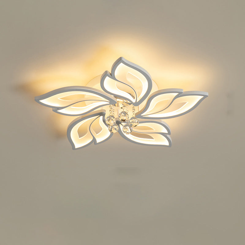 WOMO Large Crystal Glass Flower Ceiling Light -WM1107