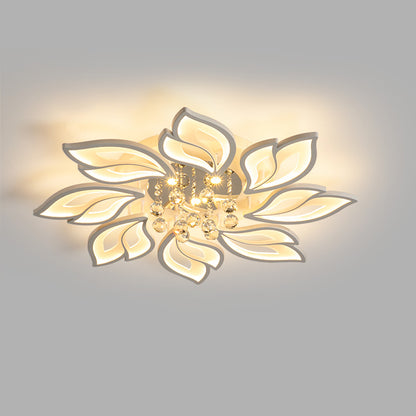 WOMO Big Flower Crystal Flush Mount Ceiling Light-WM1107