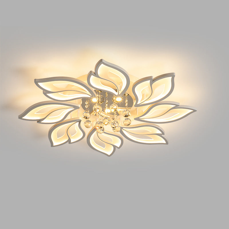 WOMO Large Crystal Glass Flower Ceiling Light -WM1107