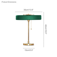 WOMO Mid-Century Round Table Lamp with Pull Chain - WM8009