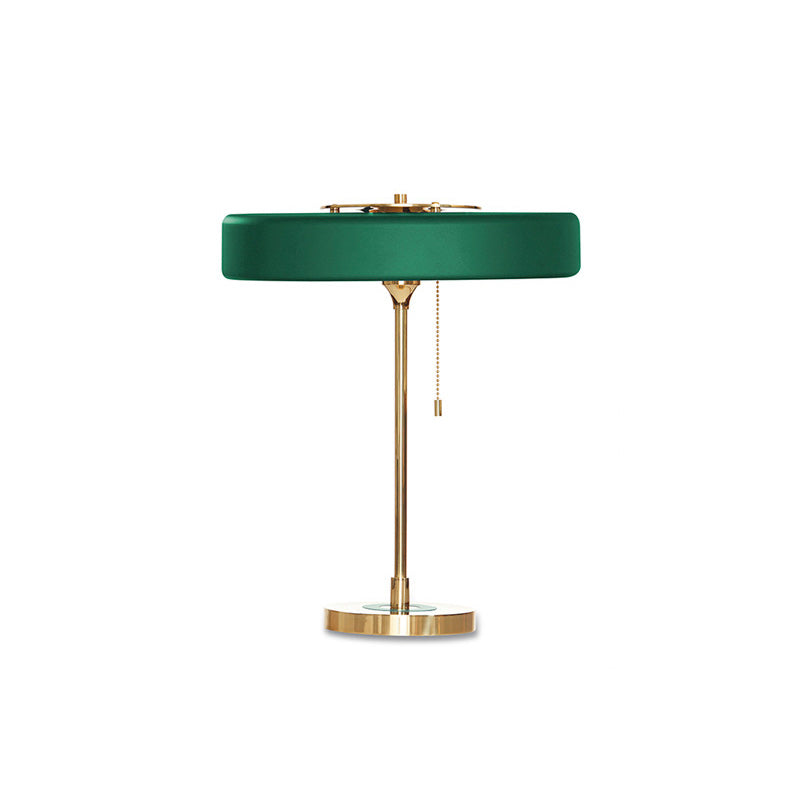 WOMO Mid-Century Runde Tischlampe mit Zugkette-WM8009