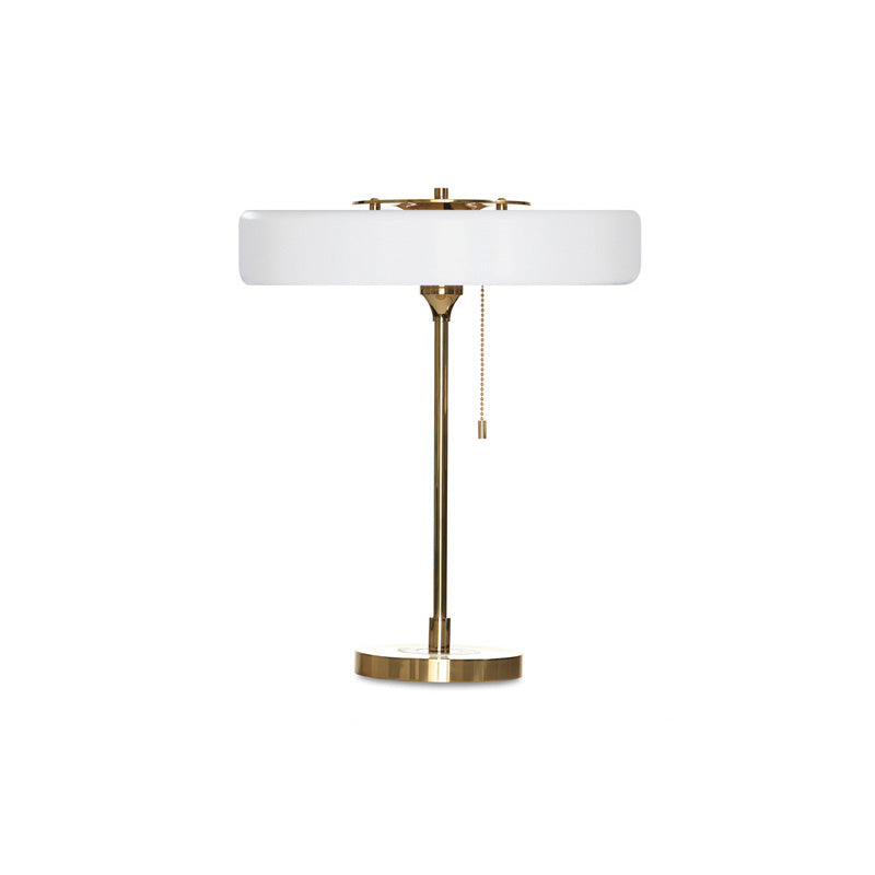 WOMO Mid-Century Runde Tischlampe mit Zugkette-WM8009