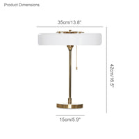 WOMO Mid-Century Round Table Lamp with Pull Chain - WM8009