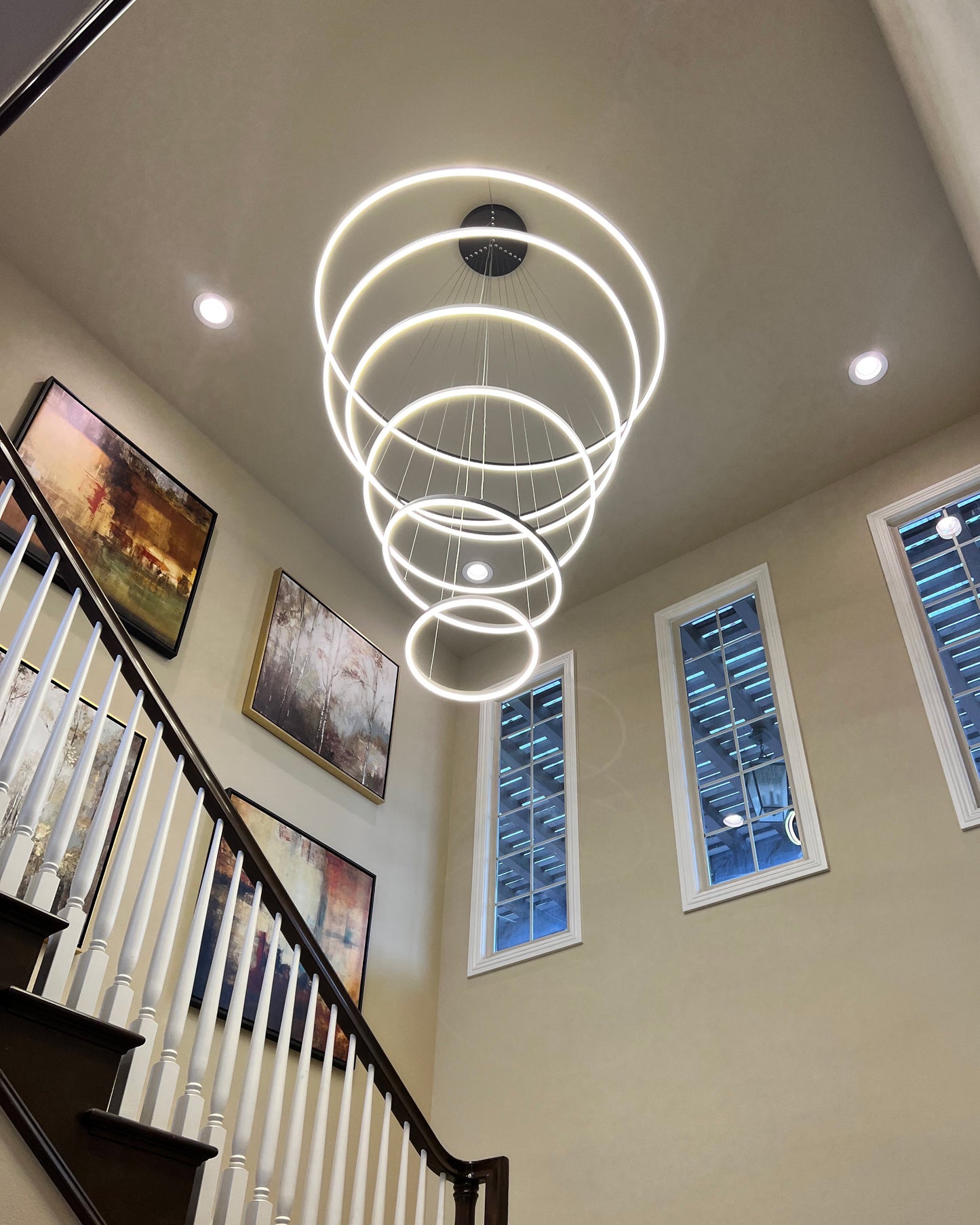 WOMO Tiered Ring LED Chandelier-WM2159