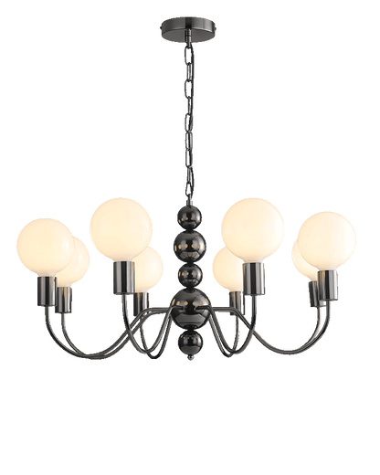 WOMO Glass Globe Black Arm Chandelier-WM2173
