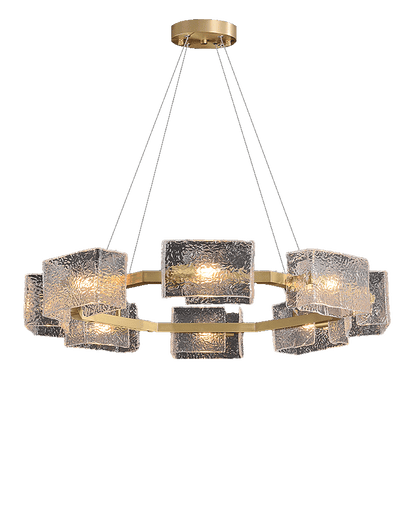 WOMO Textured Glass Round Chandelier-WM2174