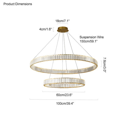 WOMO 2 Tier Circular Crystal Chandelier-WM2192