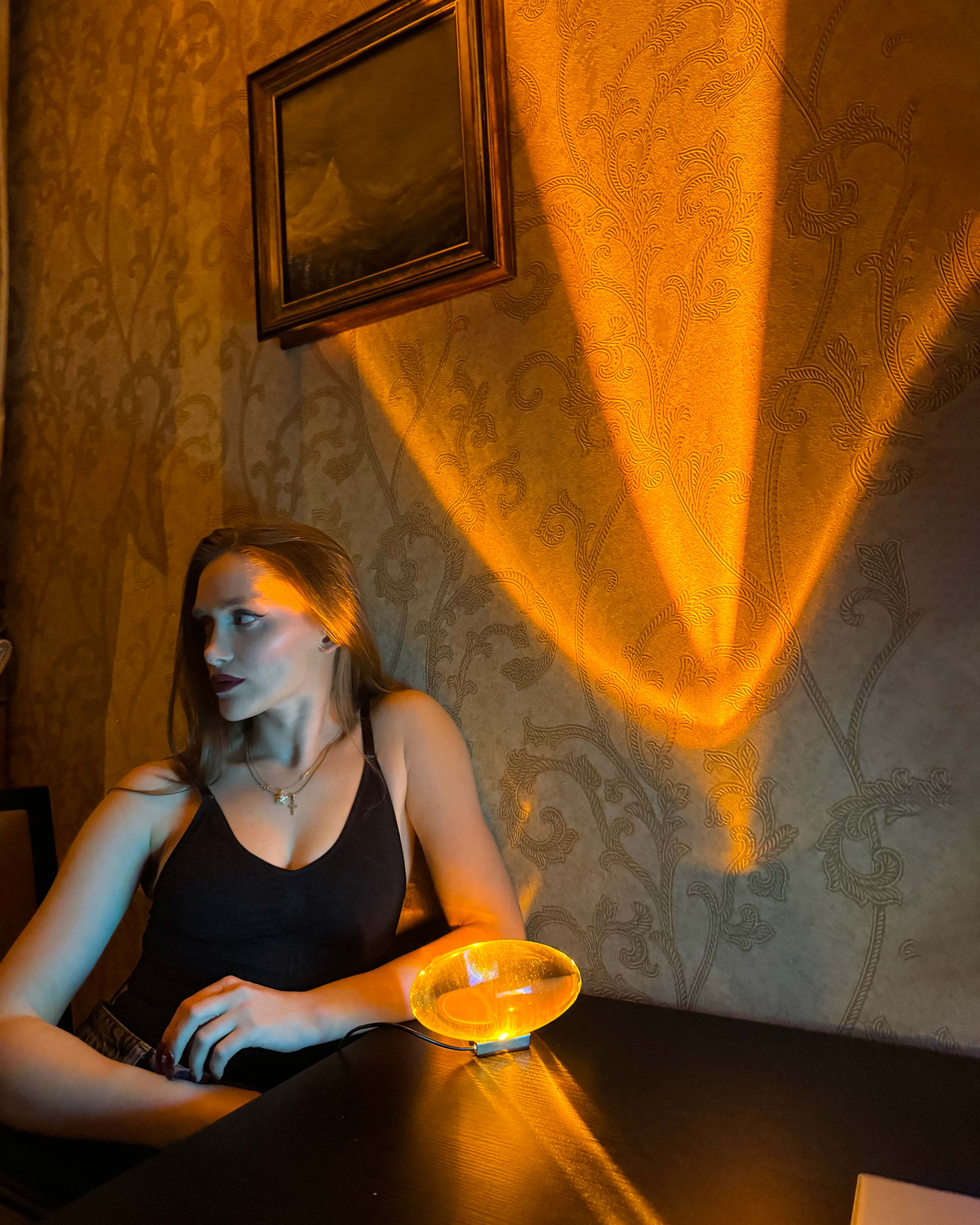 WOMO Sternenprojektor-Tischlampe aus Glas-WM8000