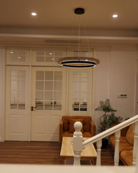 WOMO LED Chandelier Ring Dining Table Wood Country House Modern-WM2492