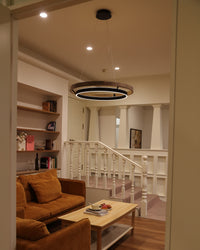 WOMO LED Chandelier Ring Dining Table Wood Country House Modern-WM2492