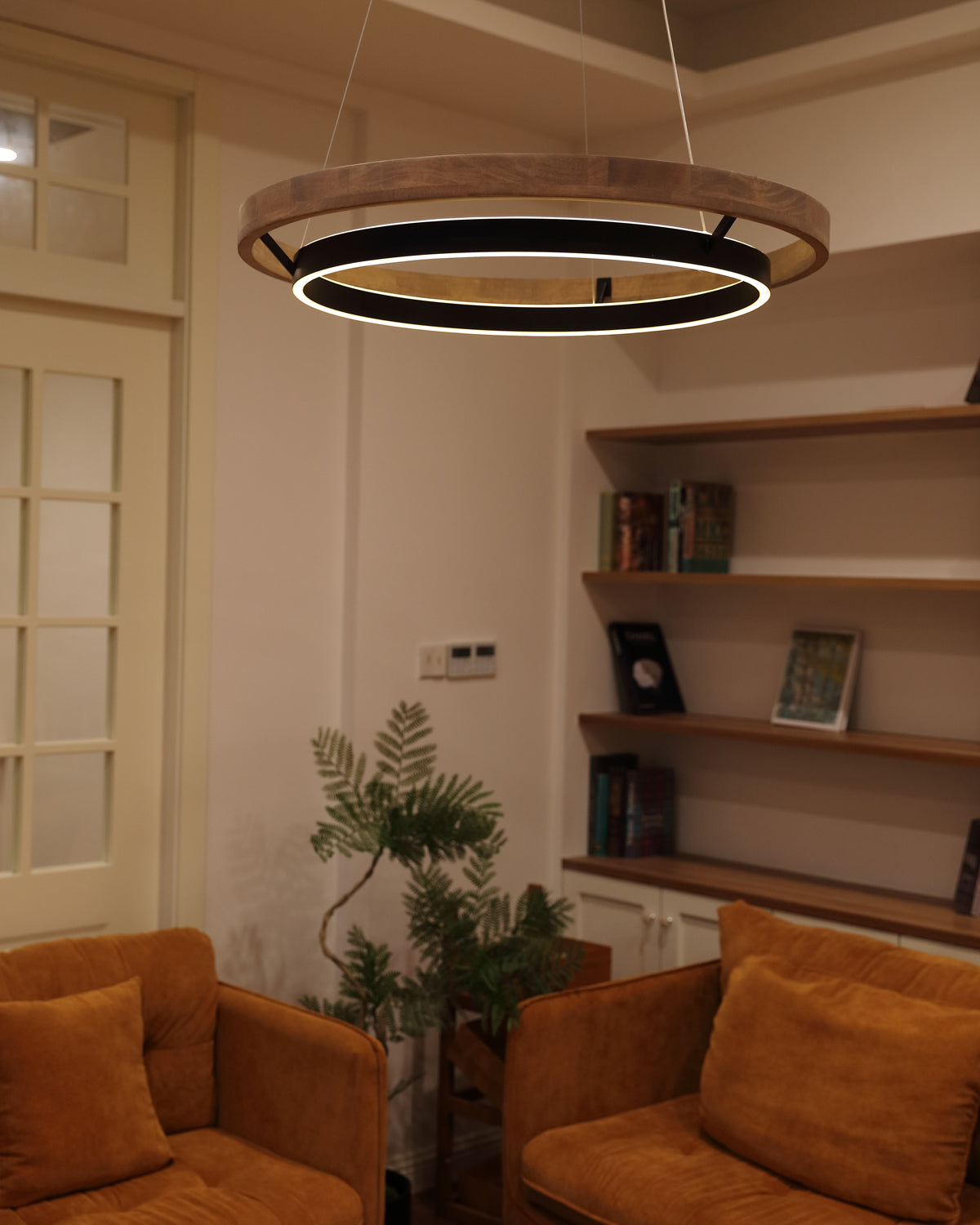 WOMO LED Kronleuchter Ring Esstisch Holz Landhaus Modern-WM2492
