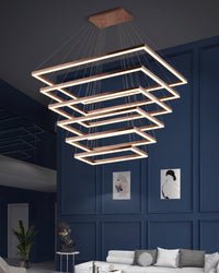WOMO Metall Schwarzer LED Kronleuchter Rechteckig Für hohe decken-WM2120