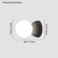 WOMO Wall Light with White and Black Glass Sphere - WM6103