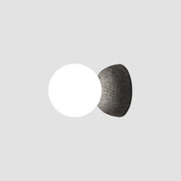 WOMO Wall Light with White and Black Glass Sphere - WM6103