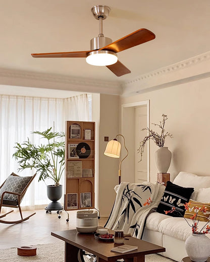 WOMO Silver and Walnut Ceiling Fan Lamp - WM5149