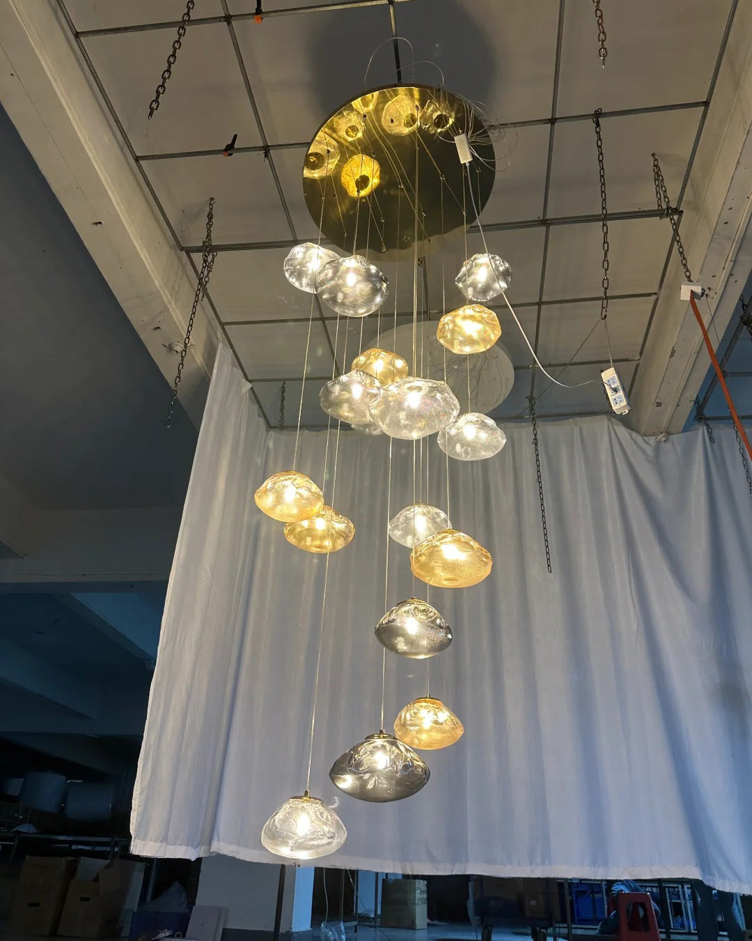 WOMO Pendant Light Chandelier Colorful Glass Stairwell-WM2101b