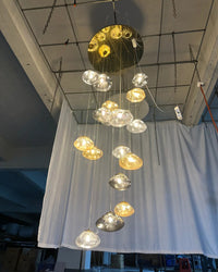WOMO Pendant Light Chandelier Colorful Glass Stairwell-WM2101b