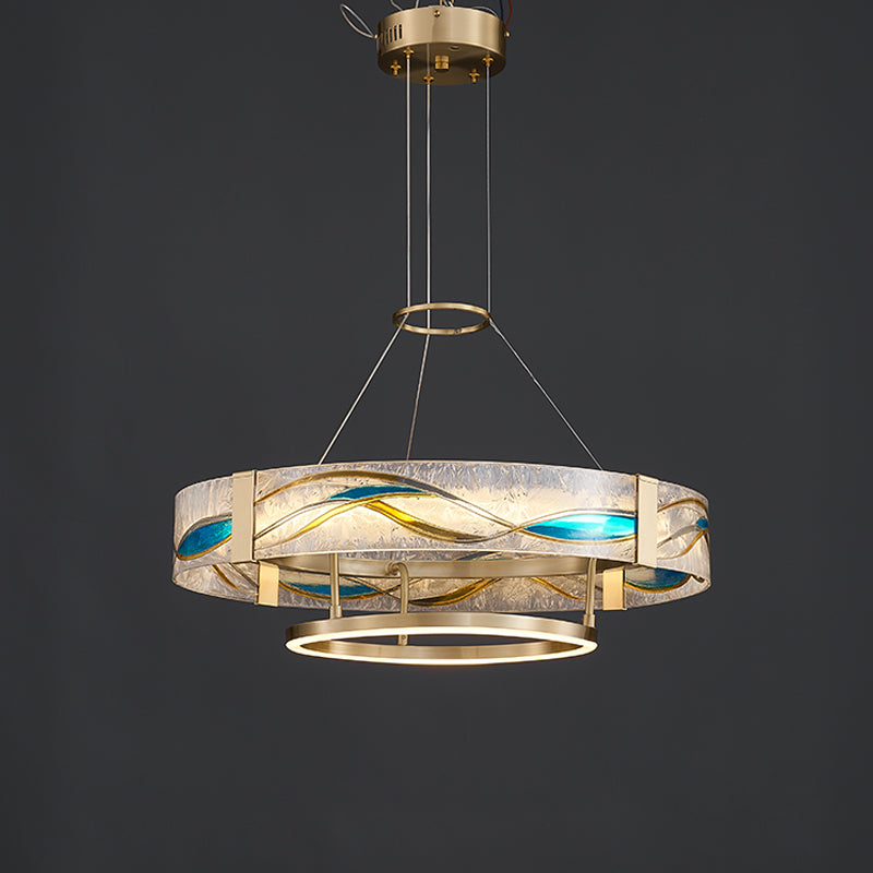 WOMO Enamel Round Brass Chandelier-WM2335
