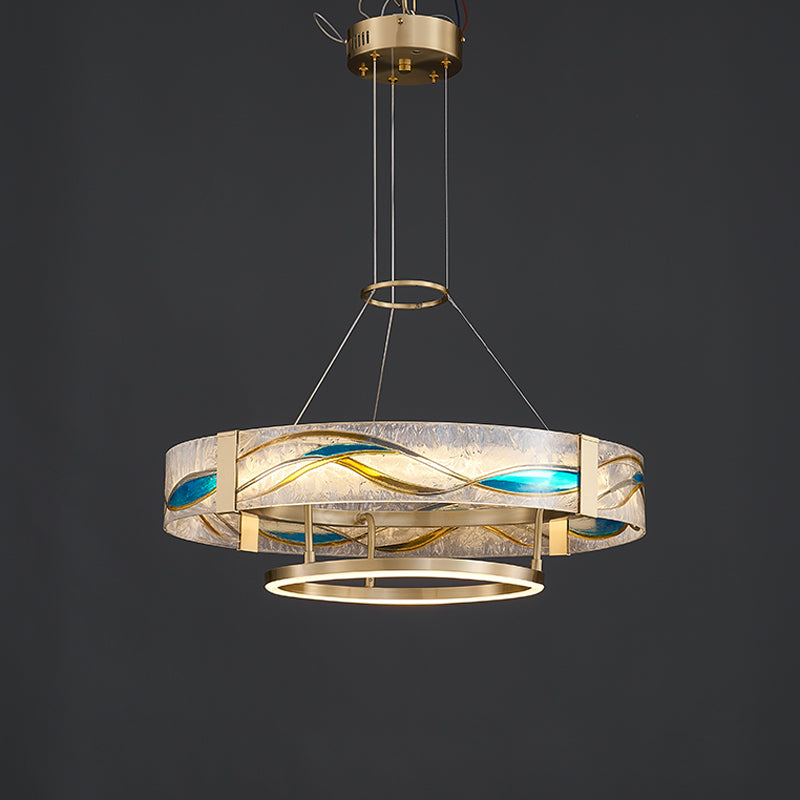WOMO Enamel Round Brass Chandelier-WM2335