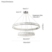Lustre rond en cristal à 2 niveaux WOMO WM2192