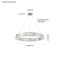 Lustre rond en cristal à 2 niveaux WOMO WM2192
