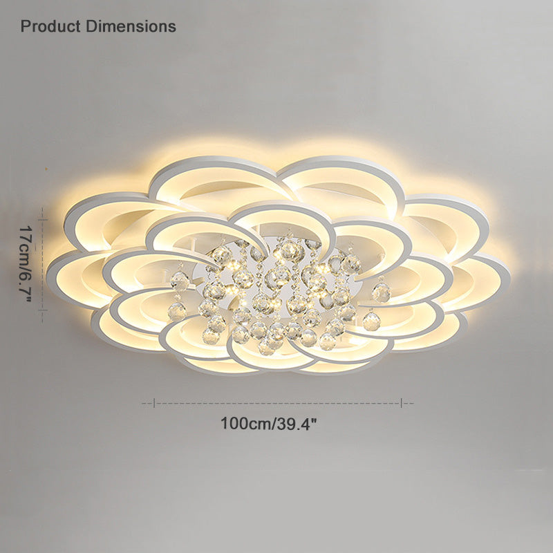 WOMO Large Floral Crystal Ceiling Light-WM1078