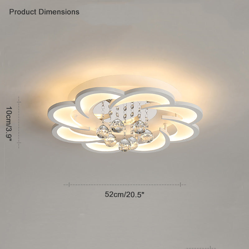 WOMO Large Floral Crystal Ceiling Light-WM1078