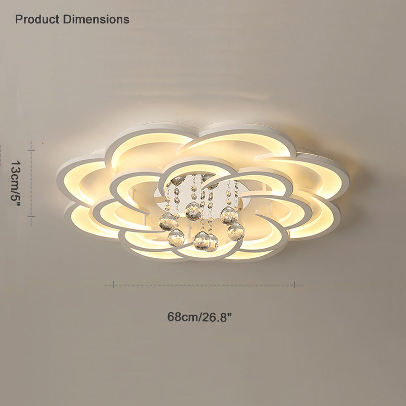 WOMO Large Floral Crystal Ceiling Light-WM1078