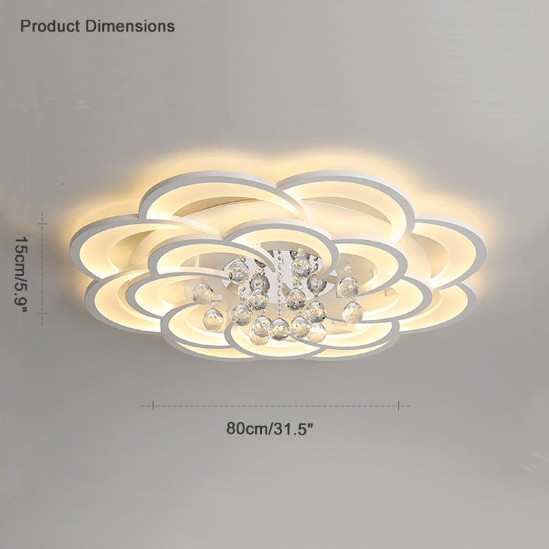 WOMO Large Floral Crystal Ceiling Light-WM1078